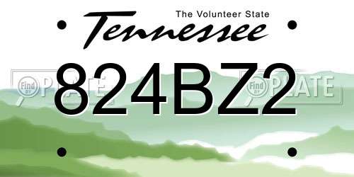 824BZ2 Tennessee License Plate