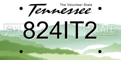 824IT2 Tennessee License Plate