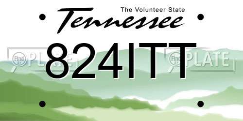 824ITT Tennessee License Plate