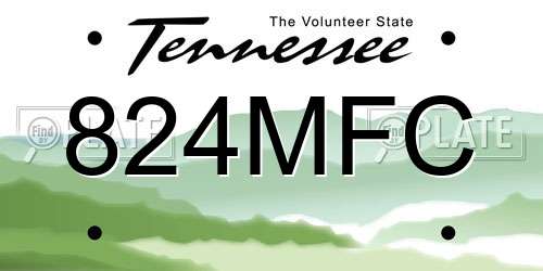 824MFC Tennessee License Plate