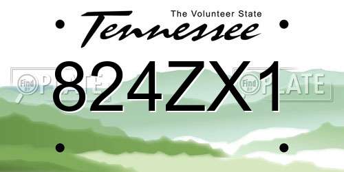 824ZX1 Tennessee License Plate