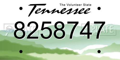 8258747 Tennessee License Plate