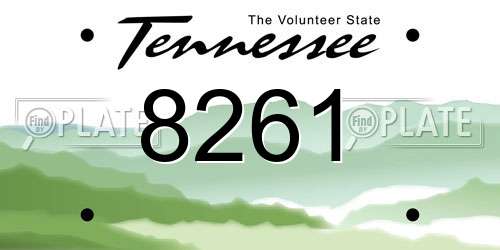8261 Tennessee License Plate