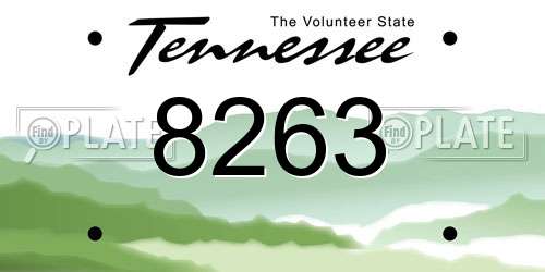 8263 Tennessee License Plate