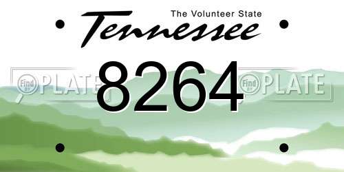 8264 Tennessee License Plate