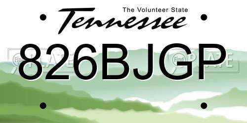 826BJGP Tennessee License Plate