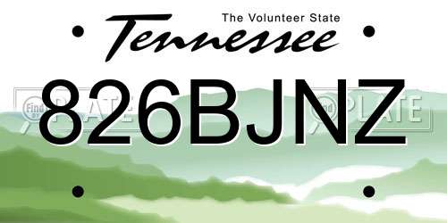 826BJNZ Tennessee License Plate