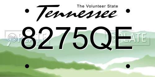 8275QE Tennessee License Plate