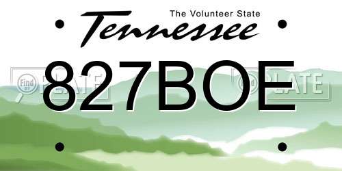 827BOE Tennessee License Plate
