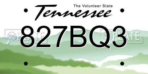 827BQ3 Tennessee License Plate
