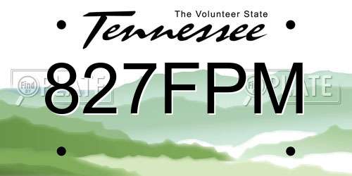 827FPM Tennessee License Plate