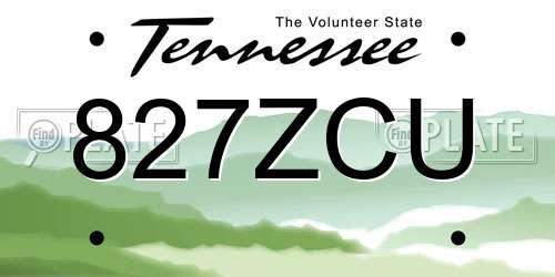 827ZCU Tennessee License Plate