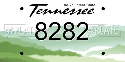 8282 Tennessee License Plate