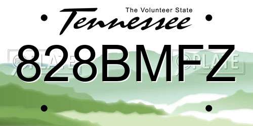 828BMFZ Tennessee License Plate