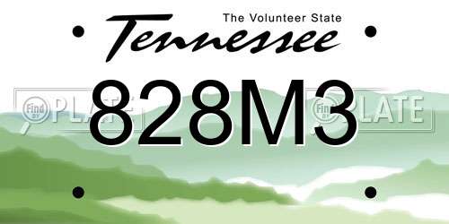 828M3 Tennessee License Plate