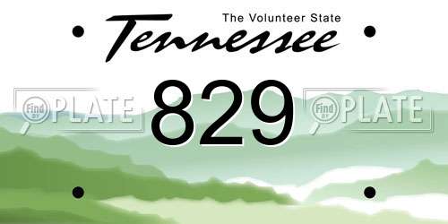 829 Tennessee License Plate