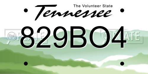 829BO4 Tennessee License Plate