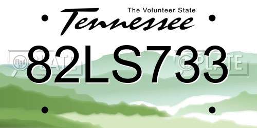 82LS733 Tennessee License Plate