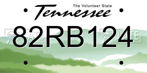 82RB124 Tennessee License Plate