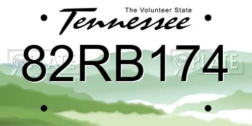82RB174 Tennessee License Plate
