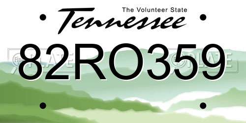 82RO359 Tennessee License Plate