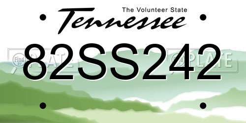 82SS242 Tennessee License Plate