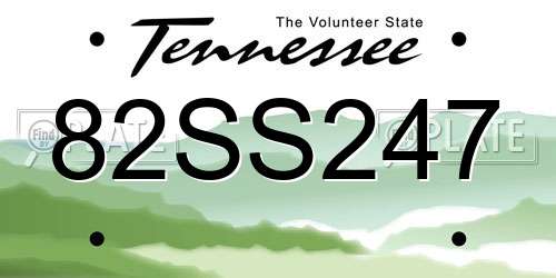82SS247 Tennessee License Plate