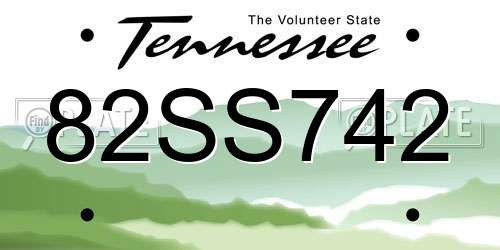 82SS742 Tennessee License Plate