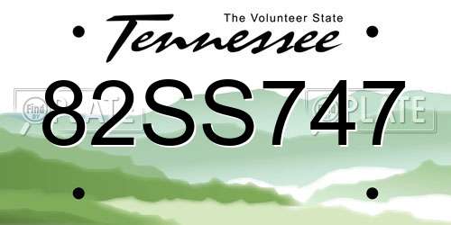 82SS747 Tennessee License Plate