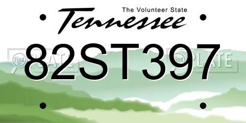 82ST397 Tennessee License Plate