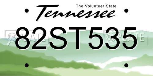 82ST535 Tennessee License Plate