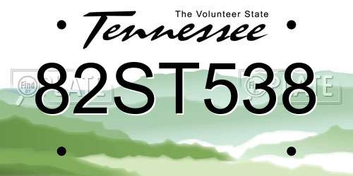82ST538 Tennessee License Plate