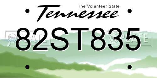 82ST835 Tennessee License Plate