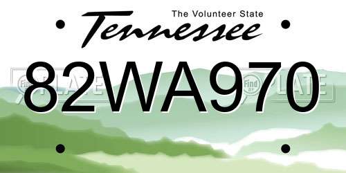 82WA970 Tennessee License Plate