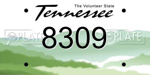 8309 Tennessee License Plate