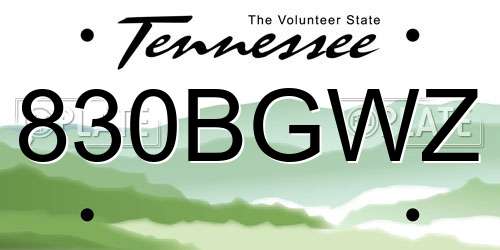 830BGWZ Tennessee License Plate