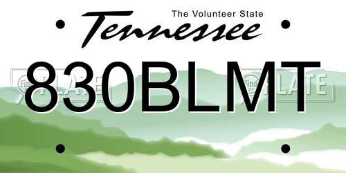 830BLMT Tennessee License Plate
