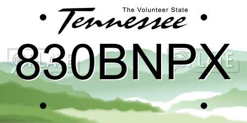 830BNPX Tennessee License Plate