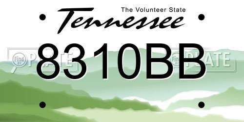 8310BB Tennessee License Plate