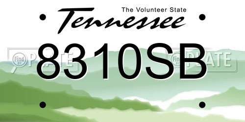 8310SB Tennessee License Plate