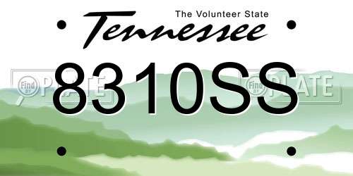 8310SS Tennessee License Plate