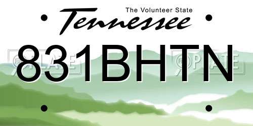 831BHTN Tennessee License Plate