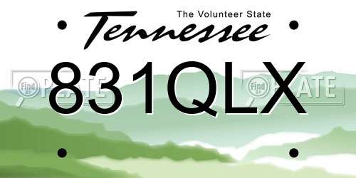 831QLX Tennessee License Plate