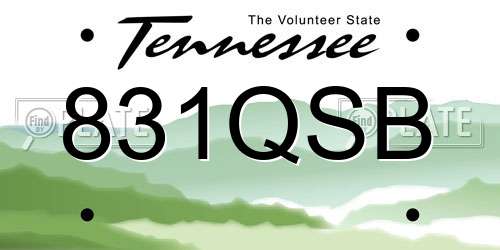 831QSB Tennessee License Plate