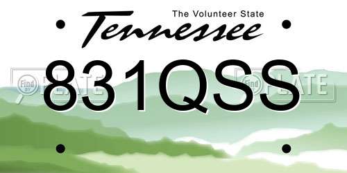 831QSS Tennessee License Plate