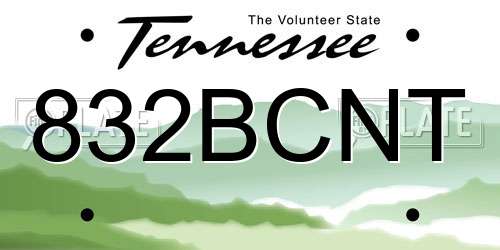 832BCNT Tennessee License Plate