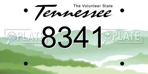 8341 Tennessee License Plate