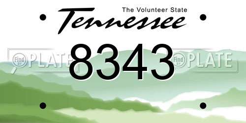 8343 Tennessee License Plate