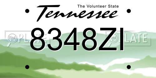 8348ZI Tennessee License Plate
