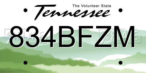 834BFZM Tennessee License Plate